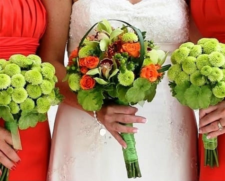 Bridesmaid Bouquet Green Party