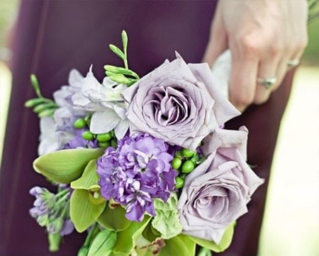 Bridesmaid Bouquet Purple Garden